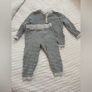 Carter's Gray Striped Pajama Set Cozy Knit Sleepwear